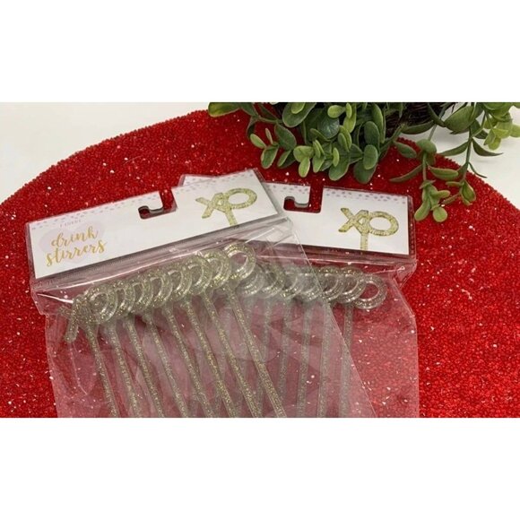 Set of 2 XO Glitter Drink Stirrers Valentine Cocktail Swizzle Sticks Barware - Picture 13 of 14